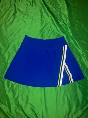 Wilson Royal Blue Athletic Skort with White and Yellow Stripe size Small